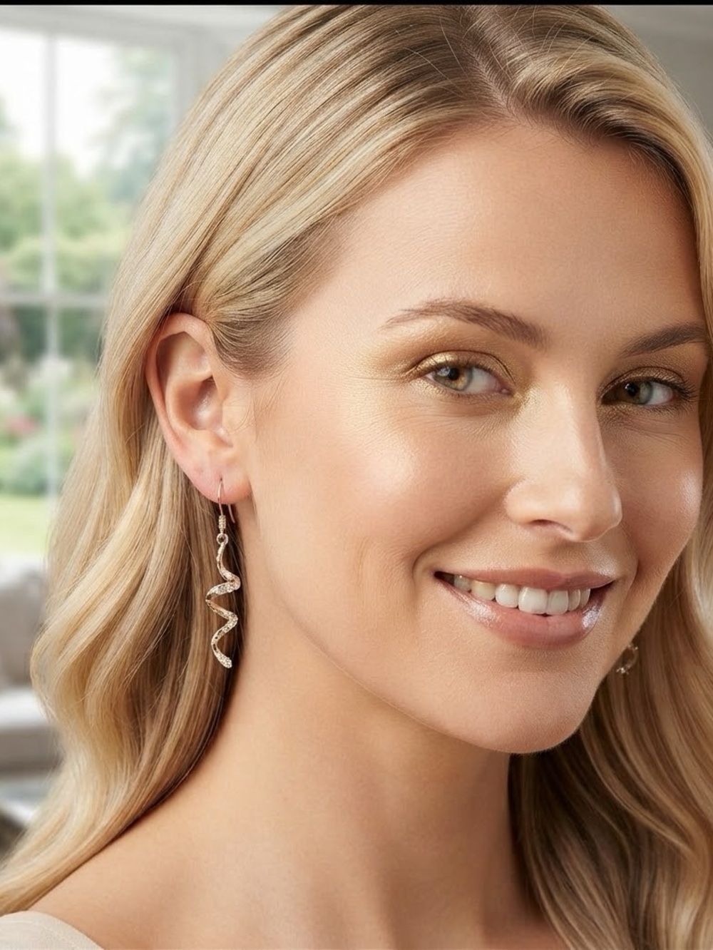 NEW Sterling Silver earrings - Gold-Tone Serpent twist Drop Earrings